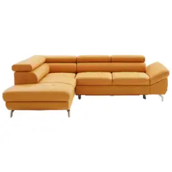 Ecksofa in Echtleder Gelb
