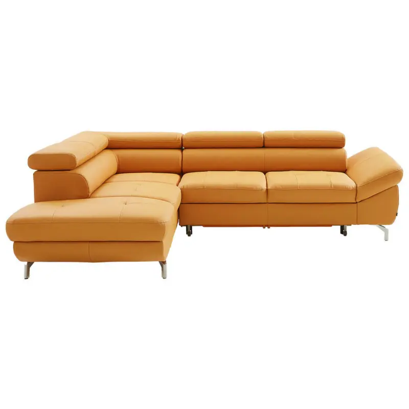 Ecksofa in Echtleder Gelb
