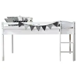 Mittelhohes Bett 90/200 cm Weiß