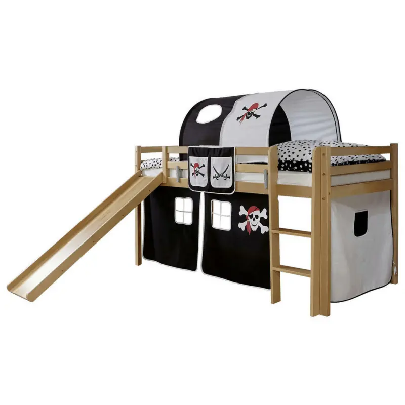 Spielbett 90/200 cm in Schwarz, Weiß