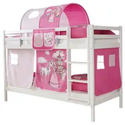Etagenbett 90/200 cm Weiß, Pink
