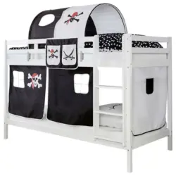 Etagenbett 90/200 cm Schwarz, Weiß