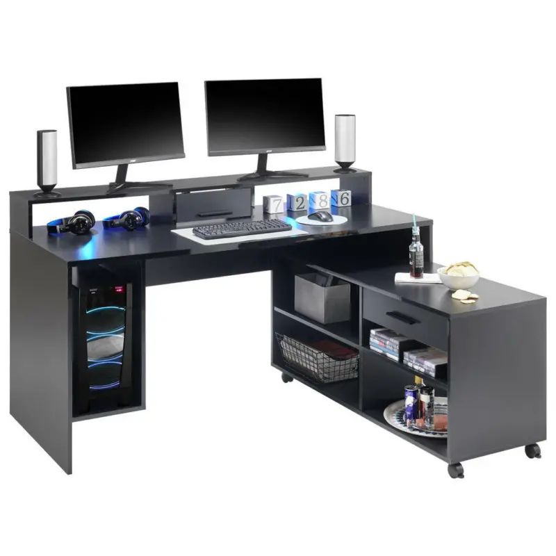 Gaming Tisch 160/70/92 cm in Schwarz