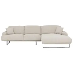 Ecksofa in Webstoff Champagner