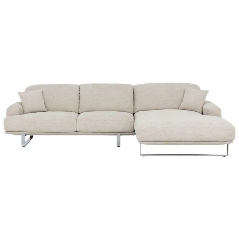 Ecksofa in Webstoff Champagner