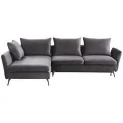 Ecksofa in Webstoff Dunkelgrau