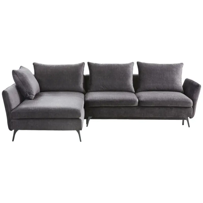 Ecksofa in Webstoff Dunkelgrau