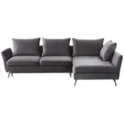 Ecksofa in Flachgewebe Dunkelgrau