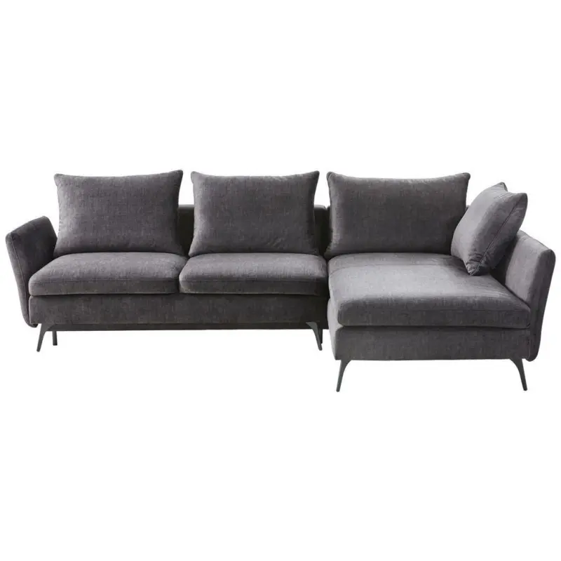 Ecksofa in Flachgewebe Dunkelgrau