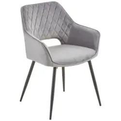 Armlehnstuhl in Eisen Samt