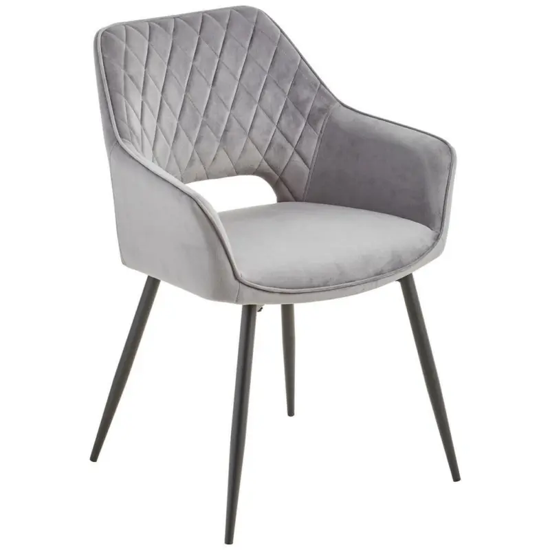 Armlehnstuhl in Eisen Samt