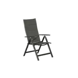 Gartenklappsessel in Metall, Textil Graphitfarben