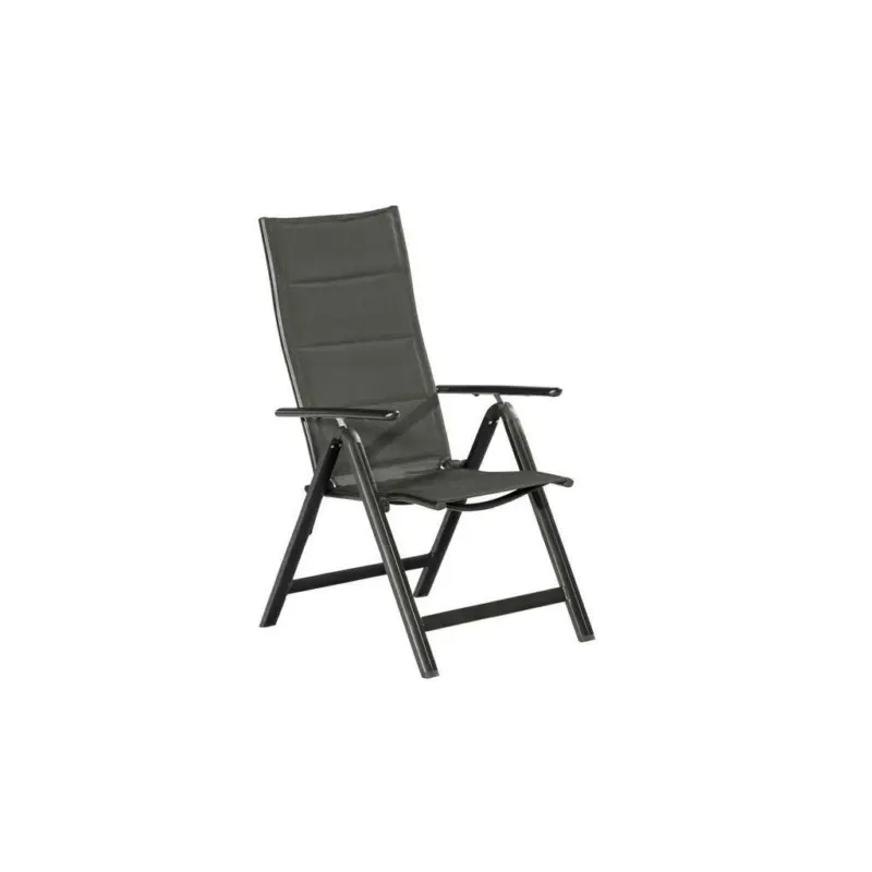 Gartenklappsessel in Metall, Textil Graphitfarben