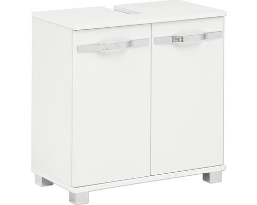 Waschbeckenunterschrank Möbelpartner Diana 600 63,4x59,8x32,6 cm ohne Waschbecken 2 Türen weiß glanz