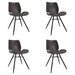 Stuhl-Set 4 Stück in Lederlook