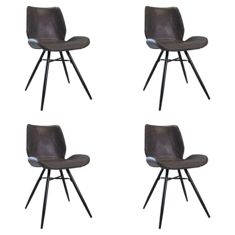 Stuhl-Set 4 Stück in Lederlook