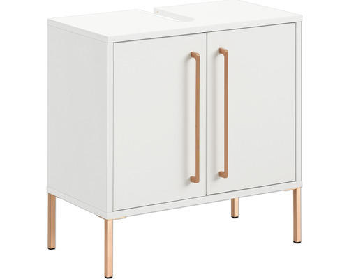 Waschbeckenunterschrank Möbelpartner Sari 570 61,2x57,1x30,1 cm ohne Waschbecken kreideweiß
