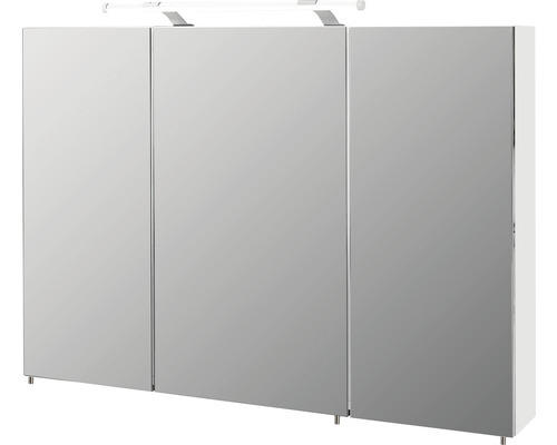 Spiegelschrank Möbelpartner Dorina 3-türig 100x16x75 cm weiß