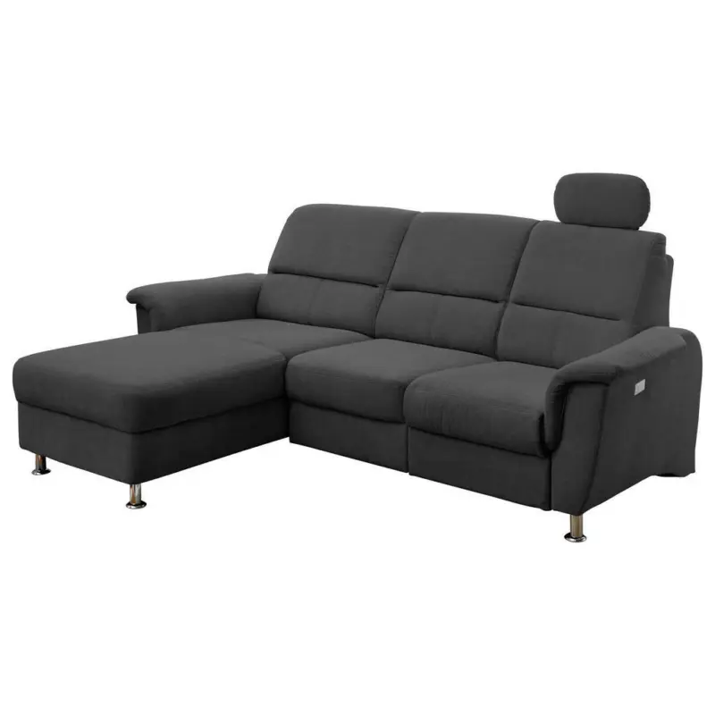 Ecksofa in Mikrofaser Schwarz
