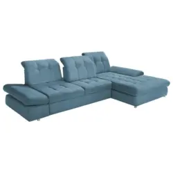 Ecksofa in Mikrofaser Blau