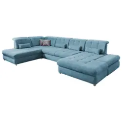 Wohnlandschaft in Mikrofaser Blau