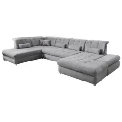 Wohnlandschaft in Mikrofaser Grau