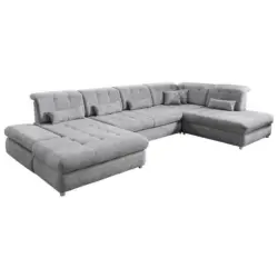 Wohnlandschaft in Mikrofaser Grau