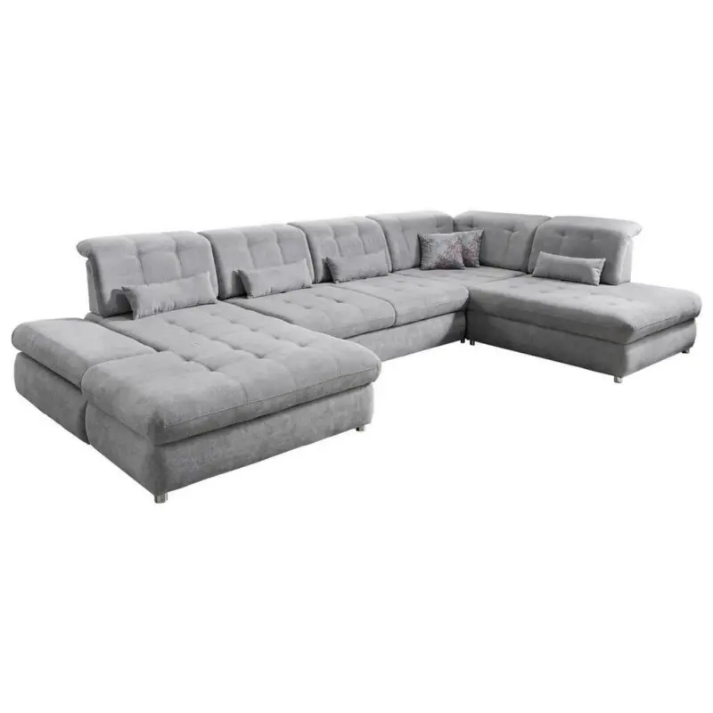 Wohnlandschaft in Mikrofaser Grau