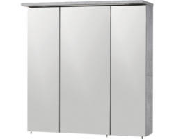 Spiegelschrank Möbelpartner Profil 3-türig 70,5x16x72,3 cm grau