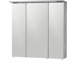 Spiegelschrank Möbelpartner Profil 3-türig 70,5x16x72,3 cm grau
