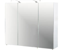 Spiegelschrank Möbelpartner Dorina 3-türig 90x16x75 cm weiß