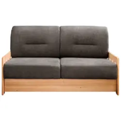 Schlafsofa in Mikrofaser Kieferfarben, Dunkelbraun