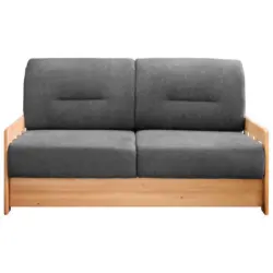 Schlafsofa in Mikrofaser Anthrazit, Kieferfarben