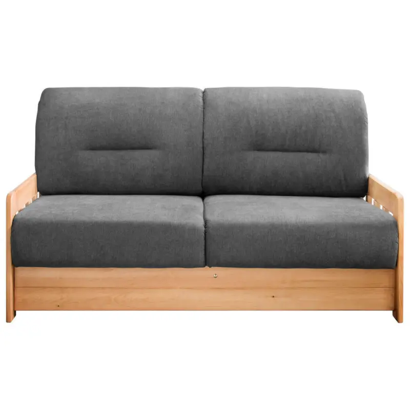 Schlafsofa in Mikrofaser Anthrazit, Kieferfarben