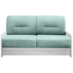 Schlafsofa in Mikrofaser Weiß, Mintgrün