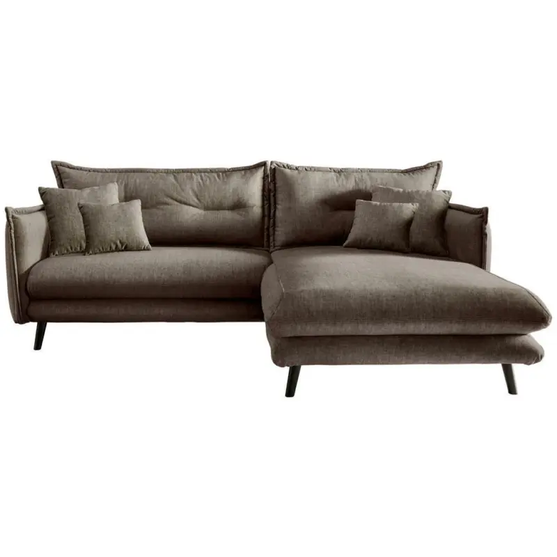Ecksofa in Velours Braun