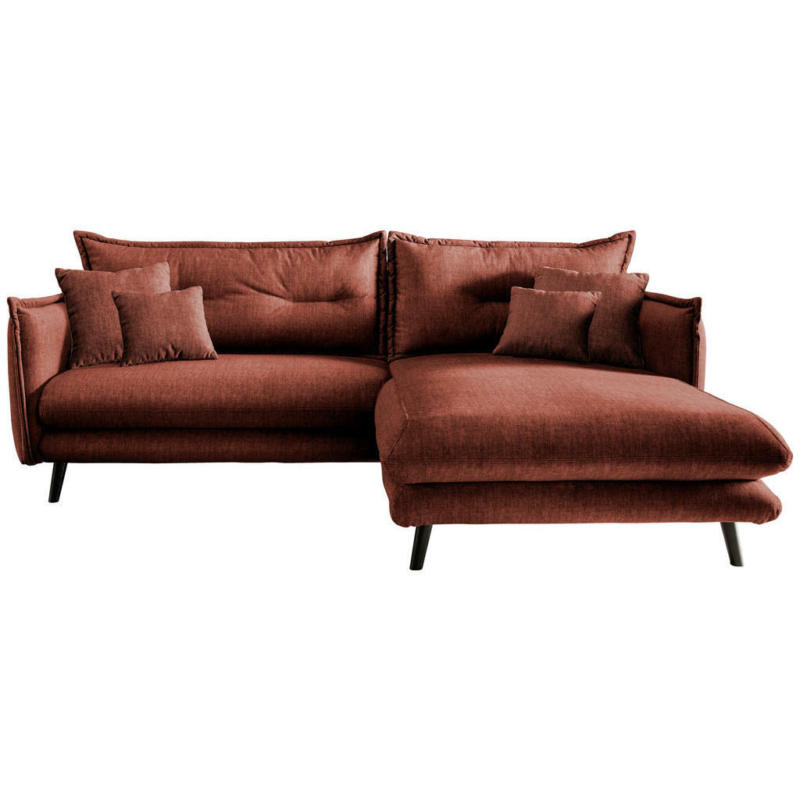 Ecksofa in Velours Koralle