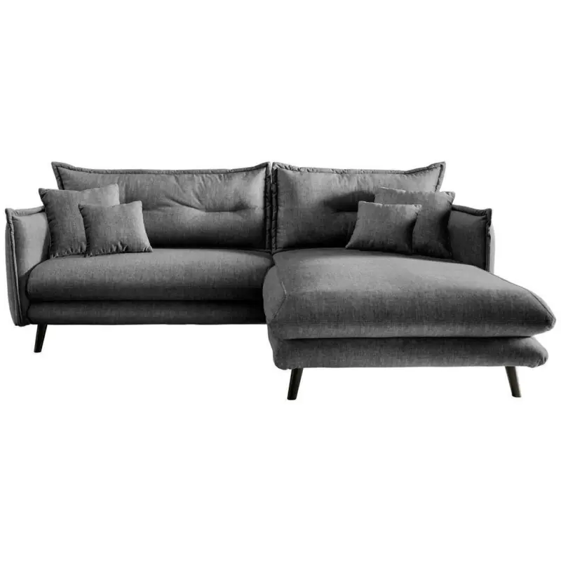 Ecksofa in Velours Grau