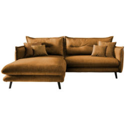 Ecksofa in Velours Gelb