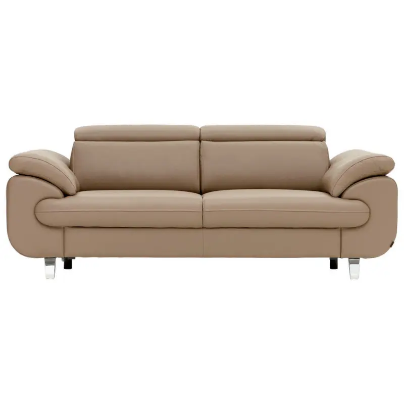 Dreisitzer-Sofa in Echtleder Mokka