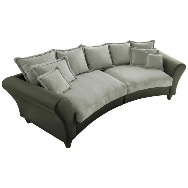 Bigsofa in Chenille, Mikrofaser Grün, Hellgrün