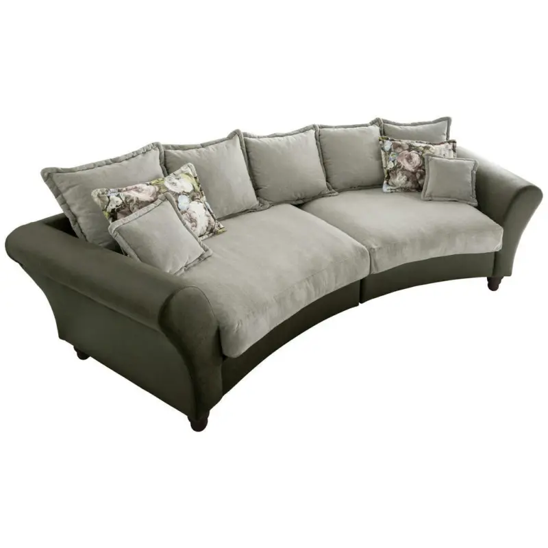 Bigsofa in Chenille, Mikrofaser Grün, Hellgrün