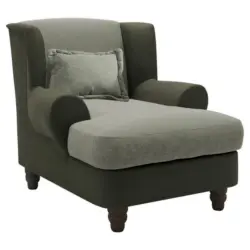 Lesesessel in Chenille, Mikrofaser Grün, Hellgrün