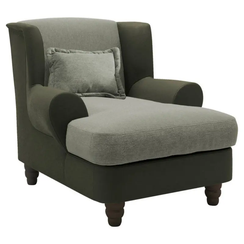 Lesesessel in Chenille, Mikrofaser Grün, Hellgrün