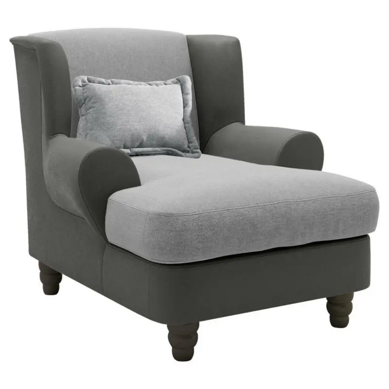 Lesesessel in Chenille, Mikrofaser Anthrazit, Grau