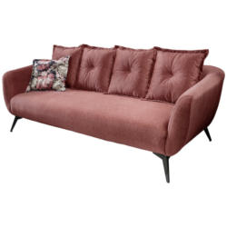 Dreisitzer-Sofa in Velours Koralle