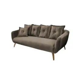 Dreisitzer-Sofa in Velours Braun