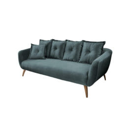 Dreisitzer-Sofa in Velours Dunkelblau, Dunkelgrün