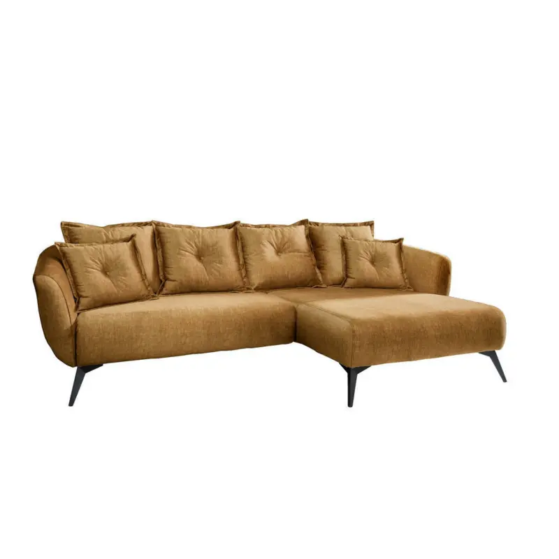 Ecksofa in Velours Gelb