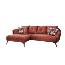 Ecksofa in Velours Koralle